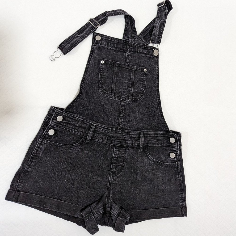 NOBO Relaxed Fit Black Overall Shorts Size M